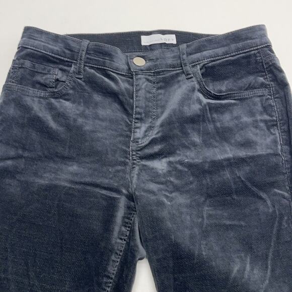 LOFT Women’s 6 Black Velour Flare Crop Jeans - Picture 1 of 3